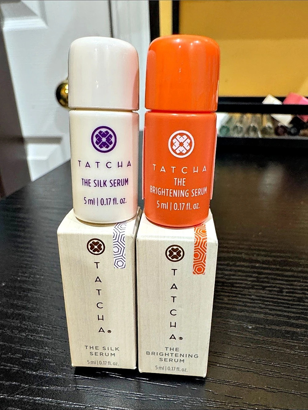 Tatcha The Silk Serum & The Brightening Serum Travel Size Set 5 mL each BNIB